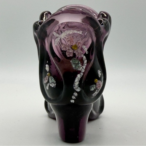 Fenton Amethyst Purple Hand Painted Glass Shoe - Signed - Sticker - Vintage EUC - Picture 4 of 11